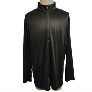 Essential Mens Quarter Zip Pullover Top Black 2XL